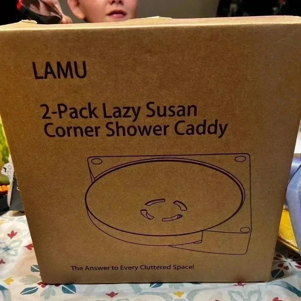 LAMU Corner Shower Caddy 2 Pack Lazy Susan Shower Organizer 360° Rotating NEW!!